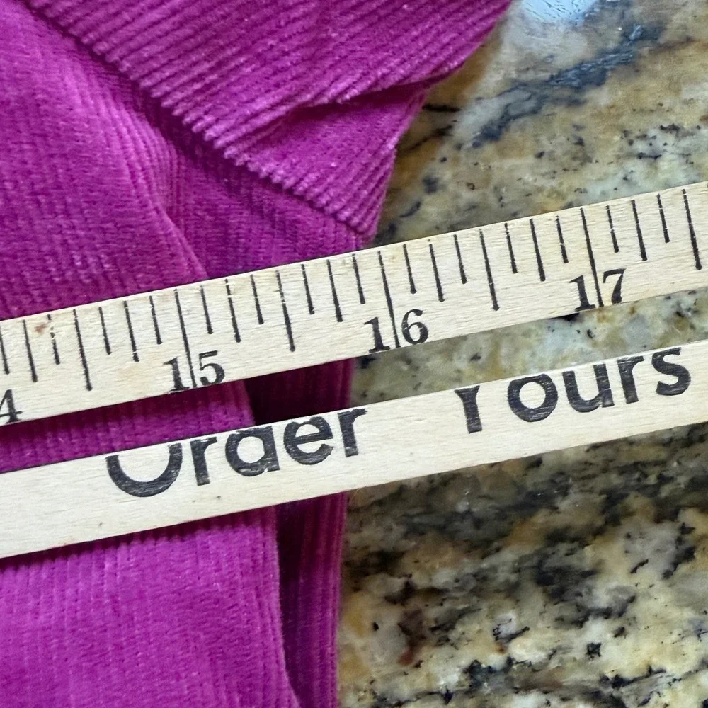 Vintage OshKosh Bgosh Purple Corduroy Sherpa Lined Hooded Jacket Girls 6X USA